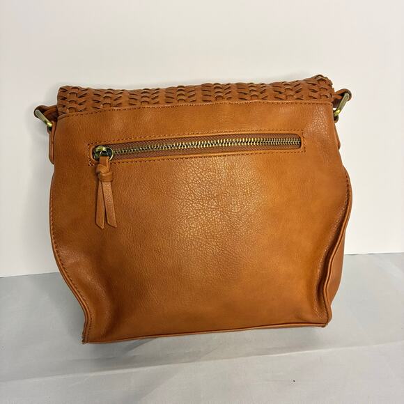 Sasha + Sofi Brown Faux Leather Satchel Bag Crossbody Purse Pockets Adjustable - Picture 2 of 11